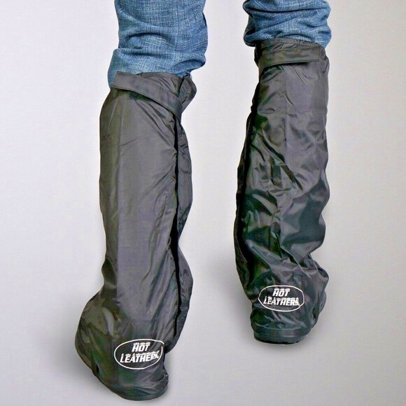 Hot Leathers Boot Covers NWT Black Rain Gear Waterproof Motorcycle Size 7.5 / 8 - Picture 3 of 3